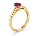 thumbnail image 3 of Gem Stone King 0.50 Ct Oval Red Created Ruby 10K Yellow Gold Solitaire Engagement Ring, 3 of 4