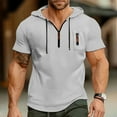 thumbnail image 2 of Men's Lightweight Short Sleeve Hooded T Shirt Breathable Athletic Pullover with Drawstring Casual Summer Sports Tee Mens Summer Lightweight Pullover Tee Shirts, 2 of 5