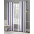 thumbnail image 4 of Purple Grey Striped Sheer Curtains for Living Room Bedroom Geometric Vertical Stripes Minimalist Sheer Curtains 108 Inch Long 2 Panels Set Light Filtering Curtain Window Treatments Drapes, 4 of 6