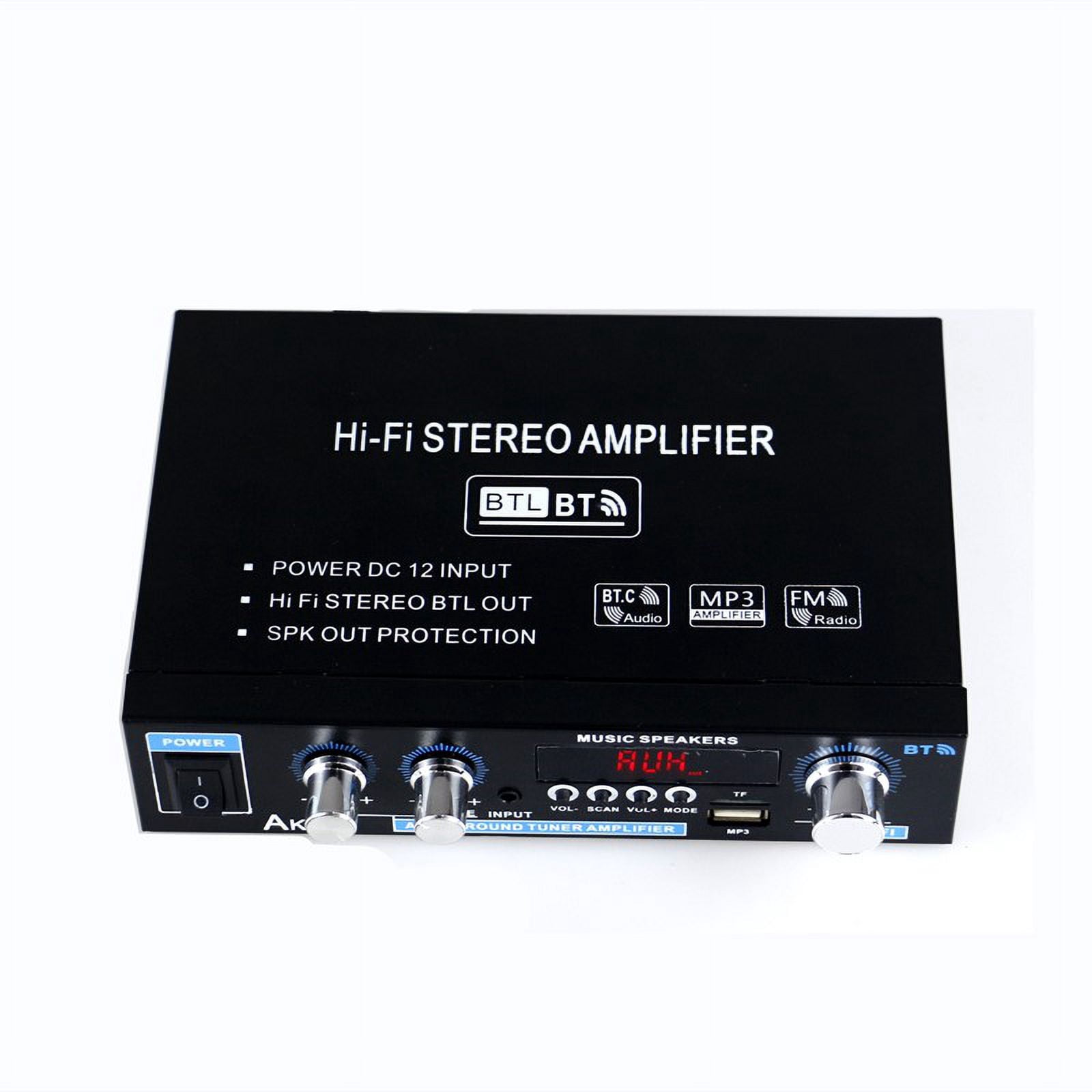 400W + 400W Mini Digital Home Car Audio Amplifier Car Subwoofer Amplifier HiFi Stereo Bass Power Speaker FM Bluetooth Amplifier ,Wide Application