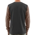 thumbnail image 3 of Hearthz Mens Henley Shirts Long Sleeve Fall 3-Button Color Block Funny Shirts for Men Round Neck Jersey Baseball Tee Shirt, 3 of 7