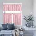 thumbnail image 6 of 3 Piece Kitchen Curtains and Valances Set Pink White Stripes Cafe Curtains 24 Inch Length Simple Geometric Modern Monochrome Valance & Tier Curtain for Living Room Bedroom Window 54"x18"+27"x24"*2, 6 of 6