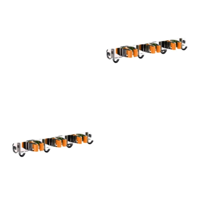 Bearachild Soporte de hisopo de acero inoxidable: resistente a la corrosión y al óxido con una gran capacidad de carga A través de 3 clips naranja 3 clips y 4 ganchos 2Conjunto