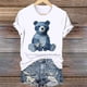 thumbnail image 1 of Tejiojio Women's Animal Printed T-shirt Casual Round Neck Short Sleeve Blouses S-2XL, 1 of 4