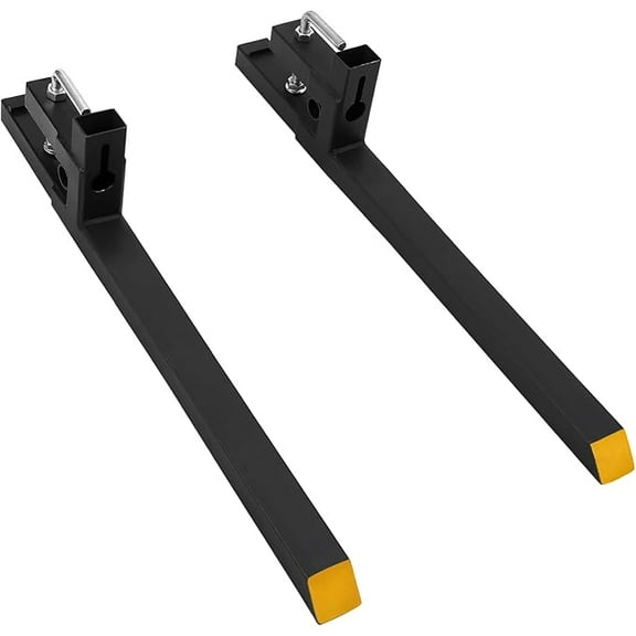 Clamp On Debris Forks for 43 Inch Buckets, 2500 Lbs Loading Weight Pallet Forks for Loader, Tractor Buckets, Skidsteer, for Removing Limbs, Yard Waste and Debris