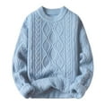thumbnail image 3 of Mens Sweater - Winter Oversized Solid Vintage Pullover Knit Sweater Jacket, Unisex Crewneck Design, Casual Layering Wear, Soft Fabric, Versatile Men's Clothing, 3 of 4