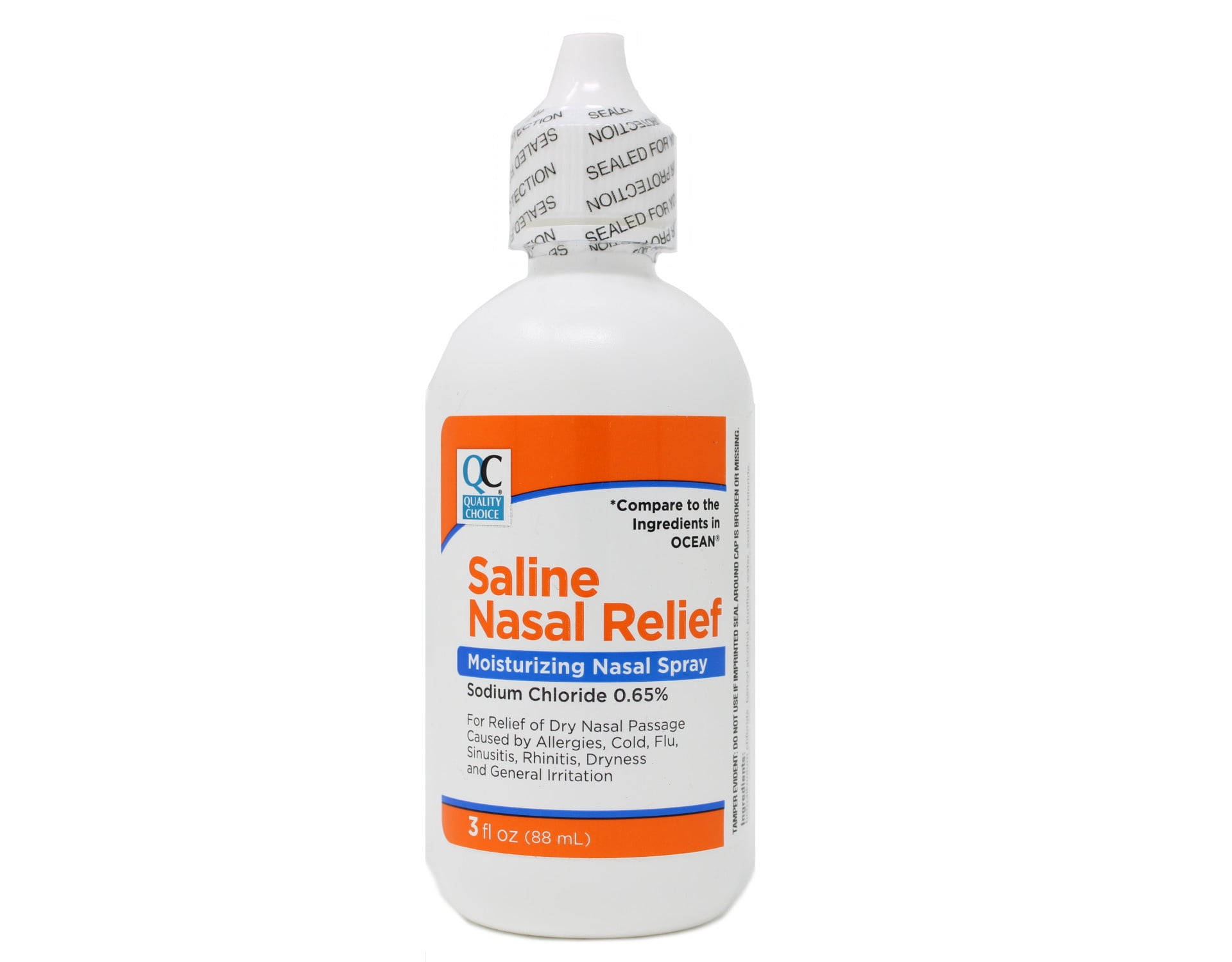Quality Choice Saline Nasal Relief Moisturizing Nasal Spray Sodium Chloride 0.65 Percent 3 fl oz