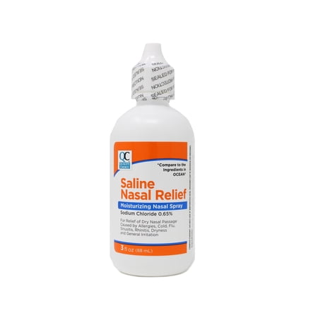 Quality Choice Saline Nasal Relief Moisturizing Nasal Spray Sodium Chloride 0.65 Percent 3 fl oz