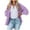 Purple, variant on LYXSSBYX Jackets for Women Clearance Women Fashion Turndown Collar Long Sleeve Hoodeless Casual Outwear Jackets Loose Coat