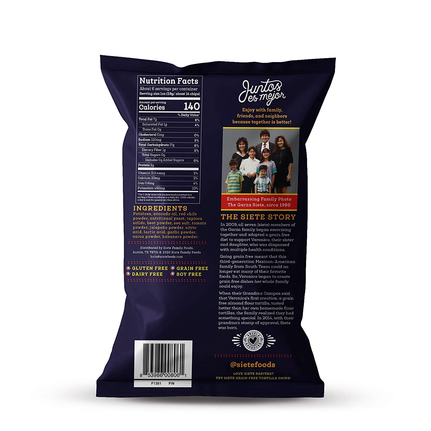 Siete Grain Free Kettle Cooked Potato Chips, Gluten-Free, Paleo, Vegan, Non-GMO, Variety Pack, 5.5 oz Bags, (Pack of 8)