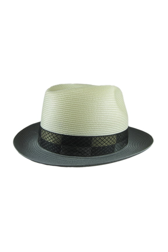 Dobbs Men's Andover Straw Fedora Hat, Ivory - 7 1/8