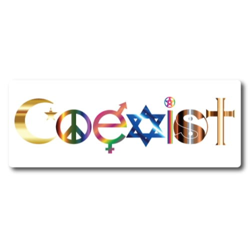 Coexist Car Magnet 3x8 inch Decal Great for Car or Fridge Promotes Tolerance 