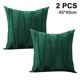 thumbnail image 1 of Funda de almohada decorativa de terciopelo a rayas de 2 piezas, fundas de cojín sólidas suaves para cama, sofá, coche, sala de estar, funda de almohada cuadrada (45*45cm) Zhivalor 2034648-3, 1 of 4