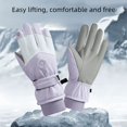 thumbnail image 4 of Guantes de ciclismo para hombres y mujeres, cálidos, para deportes al aire libre, guantes de invierno para esquiar, forro polar grueso, antideslizantes, resistentes al viento, de felpa de invierno, 4 of 5