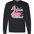 thumbnail image 3 of Inktastic Glam Pink Flamingo with Pearls Long Sleeve T-Shirt, 3 of 5