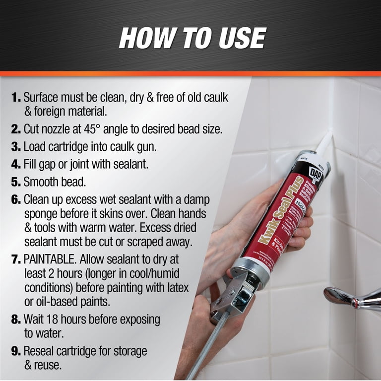 DAP Kwik Seal Plus White Siliconized Kitchen & Bath photo 4