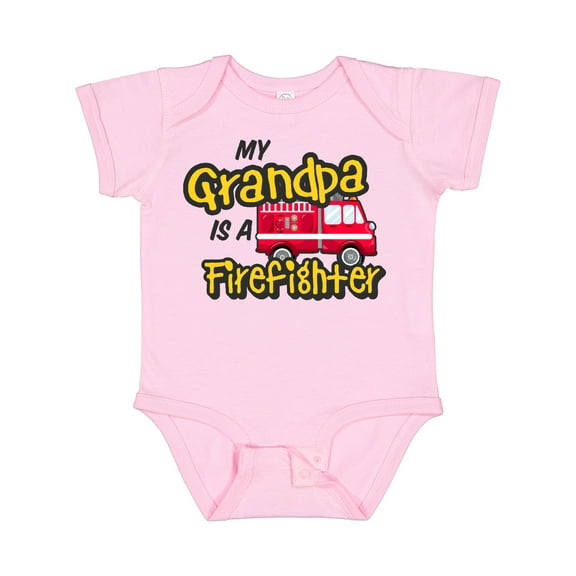 Inktastic My Grandpa is a Firefighter with Fire Truck Boys or Girls Baby Bodysuit
