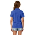 thumbnail image 7 of Girls Breathable Polo Shirt Kids Short Sleeve School Uniform Golf Shirt Casual Quick Dry Three-Button Polo Shirt 130, 7 of 7
