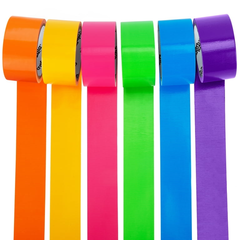 Holifeos Colored Duct Tape 6 Rolls, 2 Inches x 15 Yards Colored Tape, Heavy  Duty Duct Tape Colors, Yellow Red Orange Blue Purple Green Bright Duct