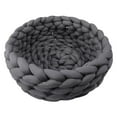 thumbnail image 2 of DOLITY Panier pour Chat en Coton Tricoté, Panier pour Chat Doux Fait à la Main, Lit pour Fournitures pour Animaux, Gris Foncé 40 cm, 2 of 9