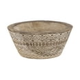 thumbnail image 4 of Decmode Large Round Decorative Hand-Carved Brown & White Wood Bowl w/ Tribal Design, 15.5” x 7”, 4 of 5