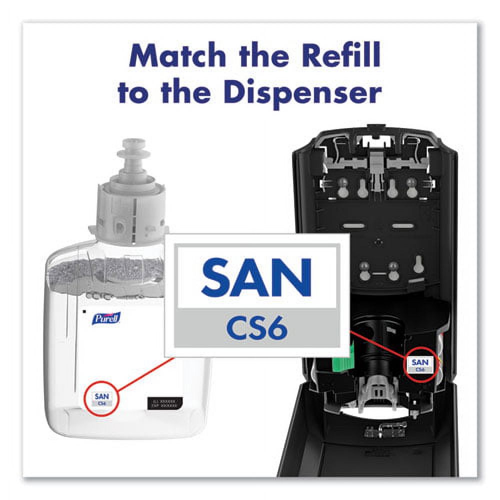 Cs6 Hand Sanitizer Dispenser, 1,200 Ml, 5.79 X 3.93 X 15.64, Graphite | Bundle of 5 Cartons
