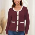 thumbnail image 4 of GYRATEDREAM Women's Long Sleeve Crewneck Button Down Sweaters Knit Cardigan Trendy Ladies Fall Clothes, 4 of 8
