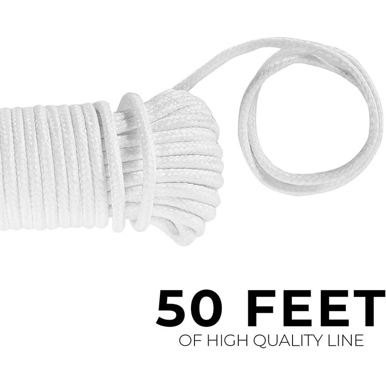 Smart Design All Purpose Weather Resistant Clothesline Cord - 1 Line x 50 Feet - White