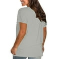 thumbnail image 4 of Shirts for Women Plus Size Short Sleeve Pullover Solid Loose T Shirts, 4 of 4