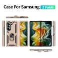 thumbnail image 6 of Dteck for Galaxy Z Fold 6 Case with Screen Protector, Hinge Protection Case with Rotating Ring Magnetic Kickstand, Hybrid Shockproof Rugged Case for Samsung Galaxy Z Fold 6 5G,Gold, 6 of 7