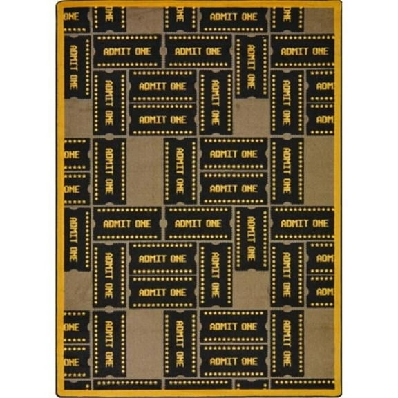 Any Day Matinee Admit One Rectangle Theater Area Rugs  02 Brown - 5 ft. 4 in. x 7 ft. 8 in.