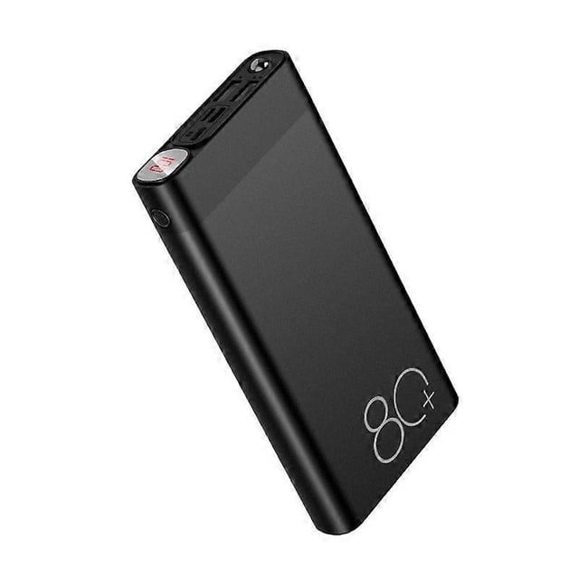 Batería externa portátil de 20000 mAh con luz LED.