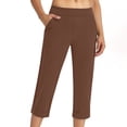 thumbnail image 4 of Capri Pants for Women High Waist Straight Leg Stretch Pants Summer Work Golf Capris with Pockets Casual Yoga Leggings, 4 of 8