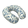 thumbnail image 2 of Daiia Vintage Blue Floral Pattern Travel Pillow 100% Pure Memory Foam Travel Neck Pillow, Airplane Pillow U-Shaped Neck Pillow Ergonomic Travel Pillow, 2 of 8
