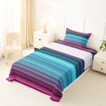 thumbnail image 3 of Castle Fairy Geometric Horizontal Stripe Twin Sheets 3pcs,Tribal Thin Line Bedding,Pink Teal Indigo,1 Flat Sheet, 1 Fitted Sheet and 1 Pillowcase, 3 of 7