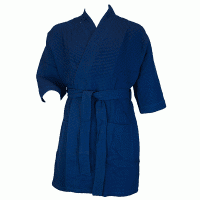 Terrytown Robe Kimono Marine à Armure Gaufrée de la Cuisse