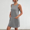 thumbnail image 4 of LEEYNEER Women‘s Beach Cover Up Tank Dress Casual Vacation Short Summer Halter Dresses with Pockets, 4 of 6