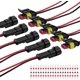 thumbnail image 1 of Conector eléctrico impermeable para coche, 5 piezas, 2 pines, cable de 16 AWG y 20 terminales de soldadura., 1 of 5