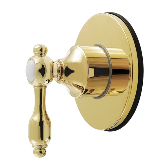 Kingston Brass KS4032TAL Tudor Single-Handle Six-Way Diverter Valve with Round Trim Kit in Polished Brass