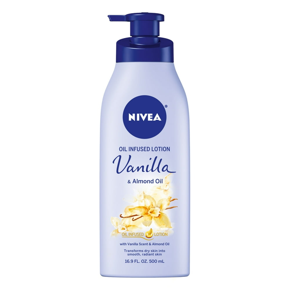 NIVEA Vanilla and Almond Oil Infused Body Lotion 16.9 Fl. Oz. Pump Bottle
