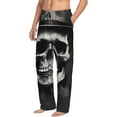 thumbnail image 6 of Hirioo Black White Hat Skull for Men's PJ Pajama Pants Sleep Pants Men's Home Trousers with Pockets,S-3XL-Small, 6 of 6