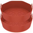 thumbnail image 1 of 2 Pcs Pot en Silicone pour Friteuse à Air Chaud Réutilisable Panier en Silicone avec Poignée Accessoires pour Friteuse à Air (Noir), 1 of 7