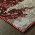 thumbnail image 3 of 9' X 12' Red And Beige Abstract Power Loom Stain Resistant Area Rug, 3 of 5