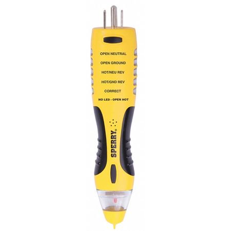 Sperry Instruments DualCheck 2-in-1 Tester, 50-1000V AC Non-Contact Voltage Detector, GFCI Outlet Circuit