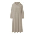 thumbnail image 4 of Prolriy Robe à Manches Longues pour Femmes Robe Décontractée Solide en Peluche à Capuche Robe Ample avec Poche Robe Chandail Robe Chandails Robes pour Femmes Kaki TTTG, 4 of 4