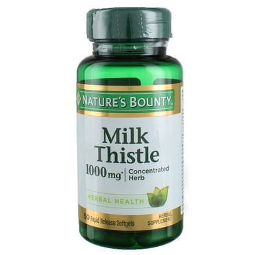 Nature's Bounty Milk Thistle 1000mg Softgels 50 ea (Pack of 4)