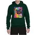 thumbnail image 3 of Funny Neon Pug | Dean Russo Art Animal Lover Unisex Hoodie Sweatshirt, Forest Green, 3X-Large, 3 of 6