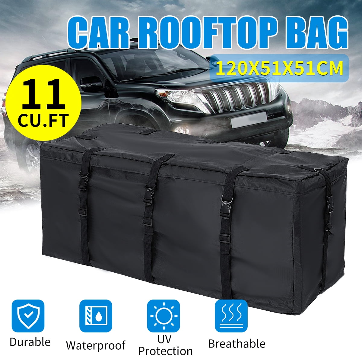 KUDOSALE Square Waterproof Cloth Car Roof Top Bag KUDOSALE Square Waterproof Cloth Car Roof Top Bag