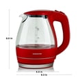 thumbnail image 6 of OVENTE Glass Electric Kettle Hot Water Boiler 1.5 Liter Borosilicate Glass Fast Boiling Countertop Heater - BPA Free Auto Shut Off Instant Water Heater Kettle for Coffee & Tea Maker - Maroon KG83M, 6 of 8