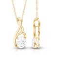 thumbnail image 3 of Rosec Jewels Lab Created Diamond Pendant with Chain - 6X8 mm oval, 1 Ct, EF-VS Quality Certified, 18K Yellow Gold, 3 of 7